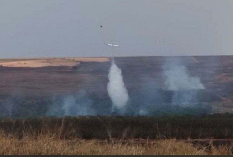 Imagem de compartilhamento para o artigo Novo incêndio em Chapadão do Sul mobiliza aviões e destrói 270 hectares de vegetação da MS Todo dia